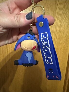 Eeyore Blue Keychain with Strap